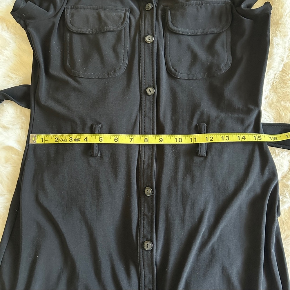 3/$20 Merona black belted button front dress, size m - Picture 5 of 9